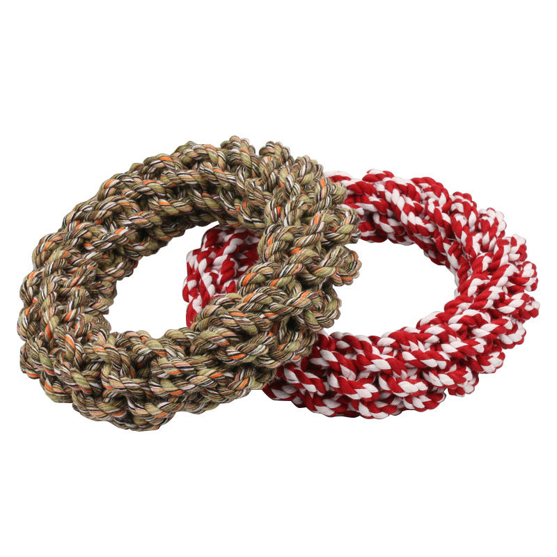 Pet Cotton Rope Knot Toy Dog Wear-Resistant Toy Dog Interactive Circle