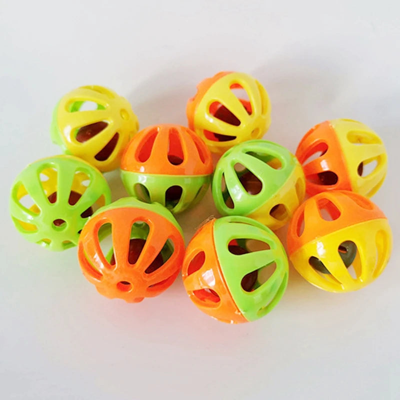 5pcs/10pcs Cat Toy Cat Bell Ball Toys Interactive Funny Plastic Cat Jingle Ball Toy Cat Accessories Cat Toys for Cats Kitten