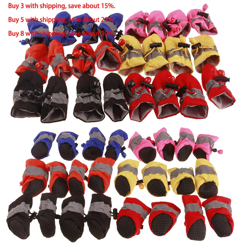 Waterproof Pet Shoes for Rainy Snowy Weather - Anti-slip