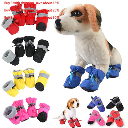 Waterproof Pet Shoes for Rainy Snowy Weather - Anti-slip