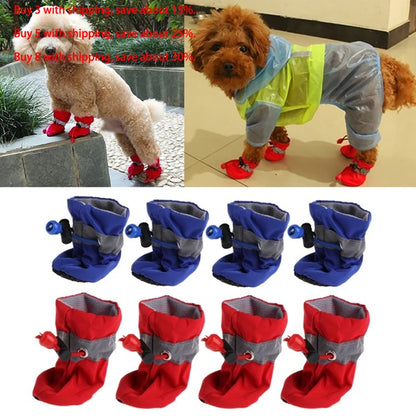 Waterproof Pet Shoes for Rainy Snowy Weather - Anti-slip