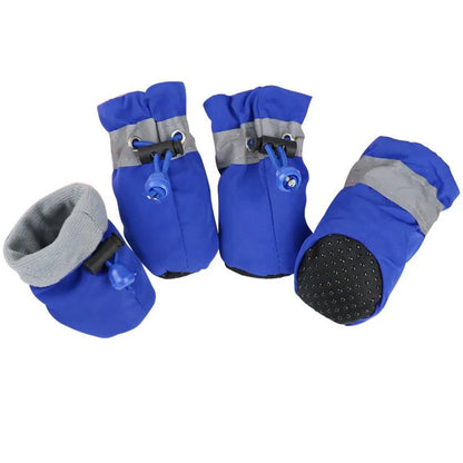 4pcs Waterproof Pet Footwear Anti-slip Rain Snow